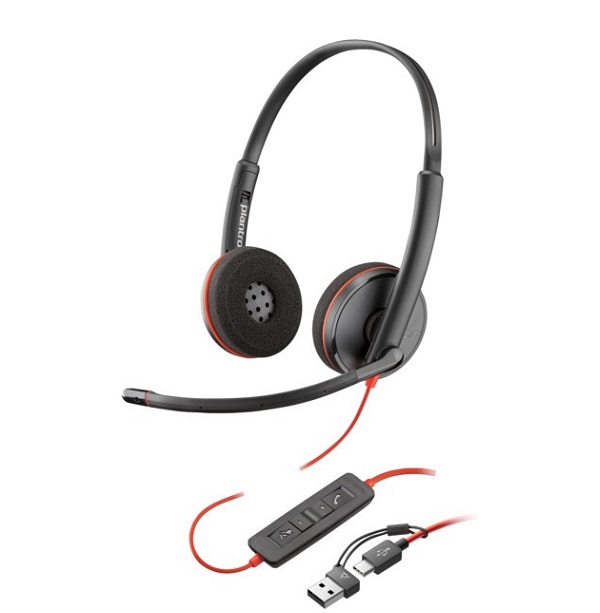 Hình ảnh chi tiết Tai nghe có dây Poly Blackwire 3220, USB-C/A, 2 bên tai - Ảnh số 3