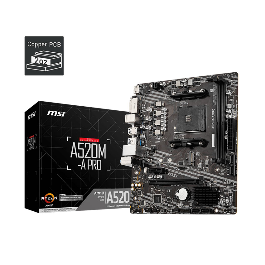 Hình ảnh chi tiết Mainboard MSI A520M-A PRO DDR4 - Socket AM4, A520 - Ảnh số 1