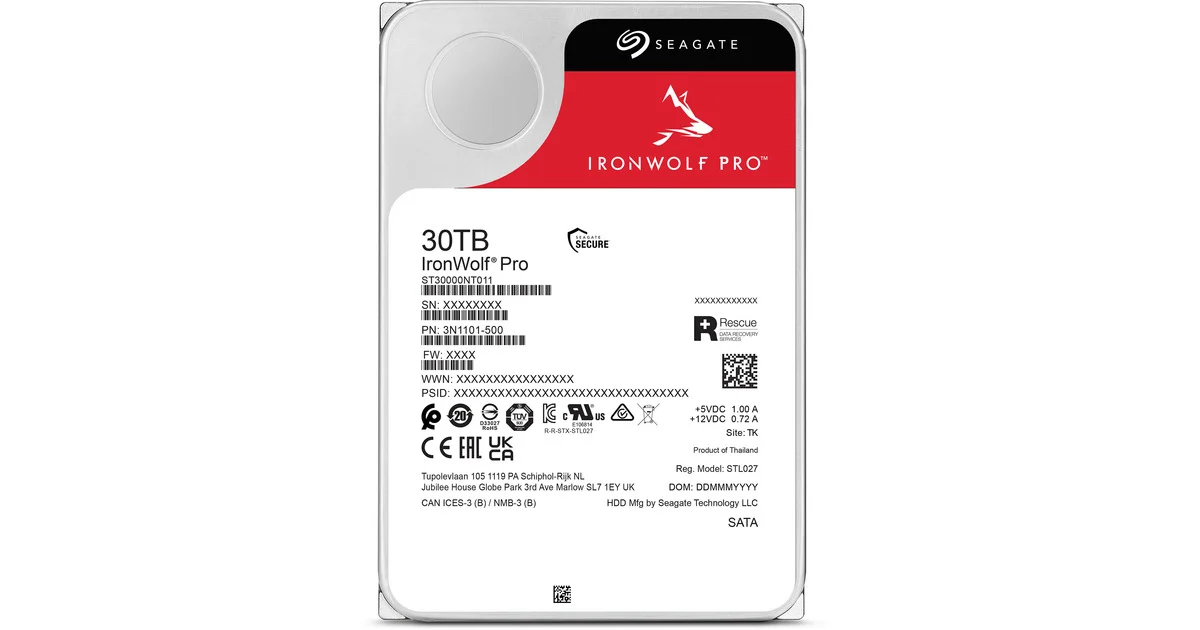 Hình ảnh chi tiết HDD Seagate IronWolf Pro 30TB SATA3 - Chuyên dụng NAS - Ảnh số 2
