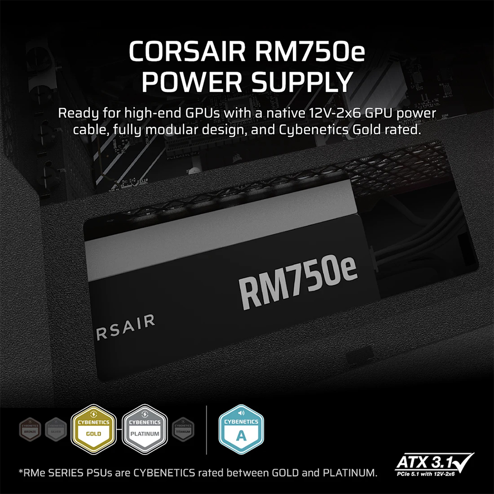 Hình ảnh chi tiết Nguồn Corsair RM750e 750W 80+ Gold (ATX 3.0) - Ảnh số 3