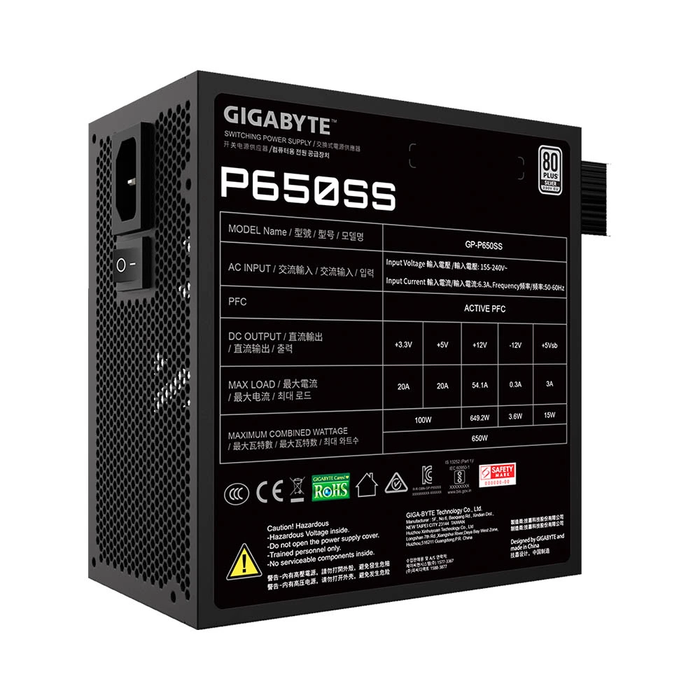 Hình ảnh chi tiết Nguồn máy tính Gigabyte P650B 650W 80 Plus Bronze - Ảnh số 4