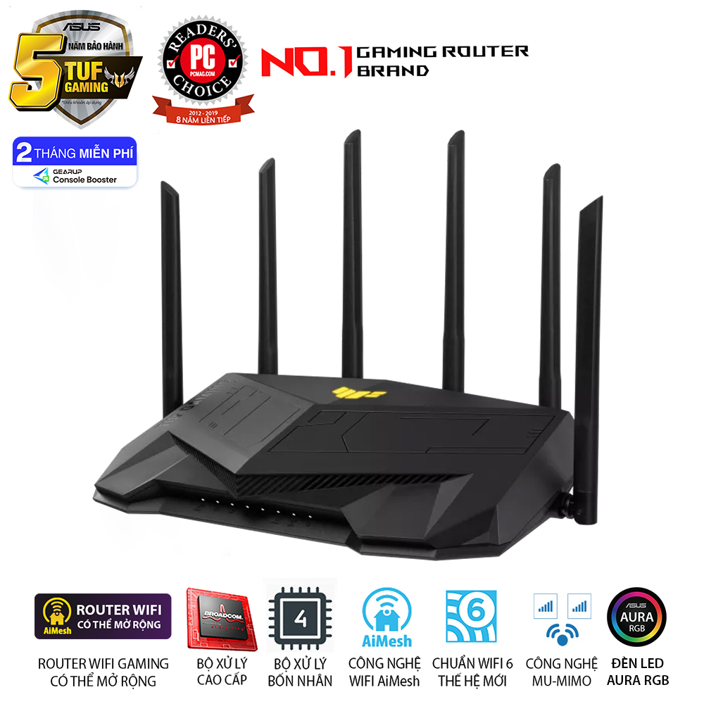 Hình ảnh chi tiết Router Wifi 6 Gaming Asus TUF-AX6000 - Dual 2.5G Port - Ảnh số 1
