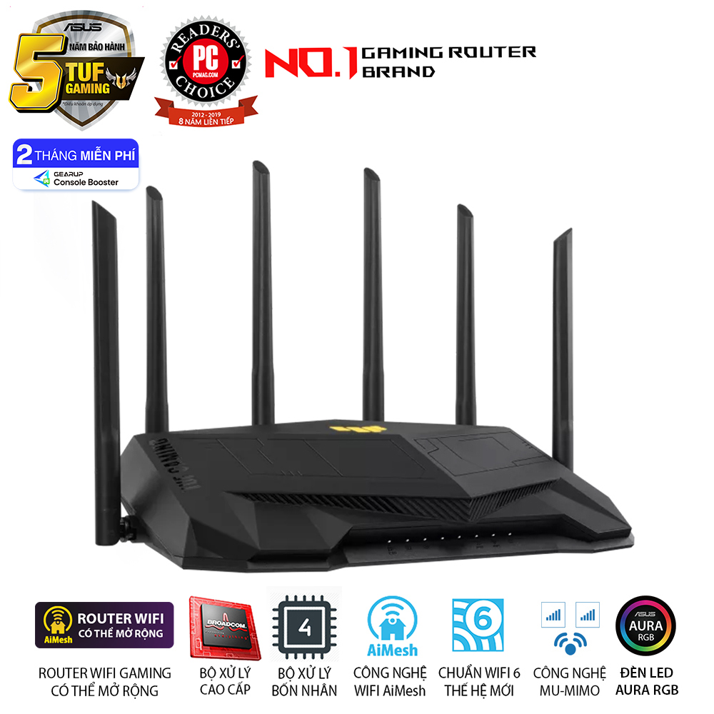 Hình ảnh chi tiết Router Wifi 6 Gaming Asus TUF-AX6000 - Dual 2.5G Port - Ảnh số 3