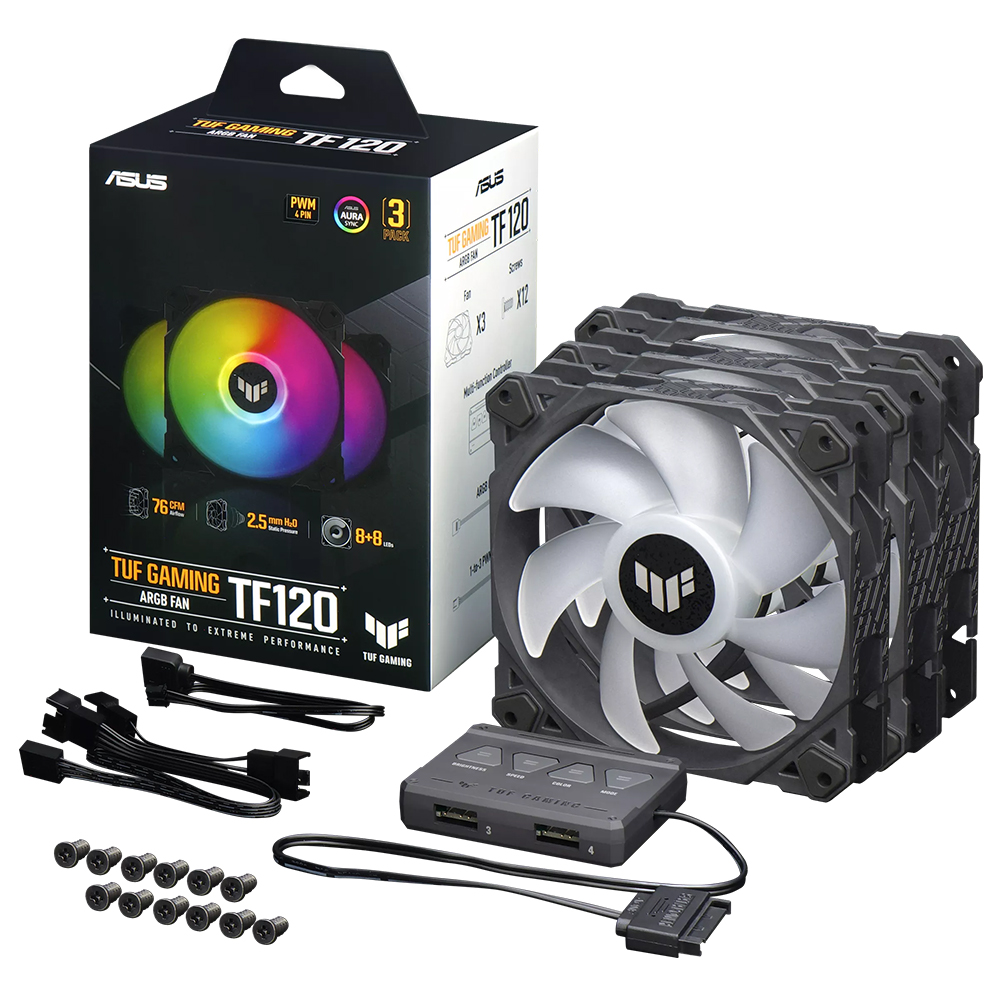 Hình ảnh chi tiết Tản nhiệt case Asus TUF Gaming TF120 ARGB (Kit 3 fan) - Ảnh số 2