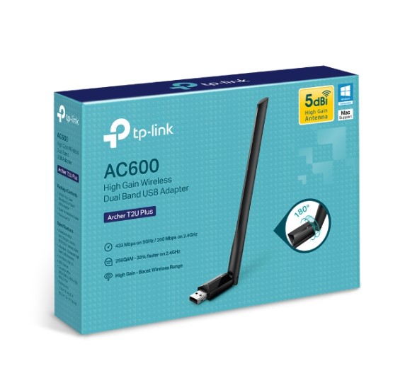 Hình ảnh chi tiết Card mạng USB Wifi TP-Link Archer T2U Plus - AC600, Anten rời - Ảnh số 1