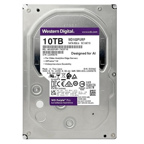 Hình ảnh chi tiết HDD WD Purple Pro 10TB SATA3 - Chuyên dụng Camera AI - Ảnh số 1