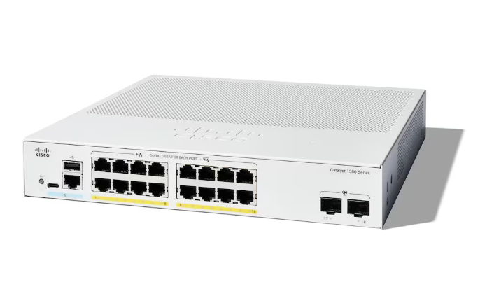 Hình ảnh chi tiết Switch Cisco Catalyst 1300-16P-2G - 16 cổng PoE+, Managed - Ảnh số 1