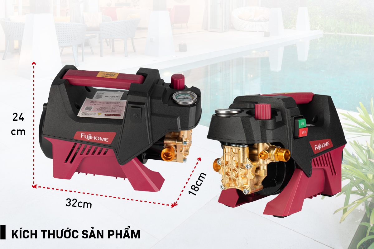Hình ảnh chi tiết Máy rửa xe mô tơ cảm ứng từ  FujiHOME PWX5B - Ảnh số 12