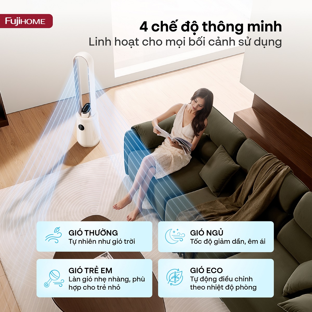 Hình ảnh chi tiết Quạt không cánh lọc không khí HEPA, ra lệnh giọng nói Fujihome LUXURY BF15-HEPA-VOICE - Ảnh số 12