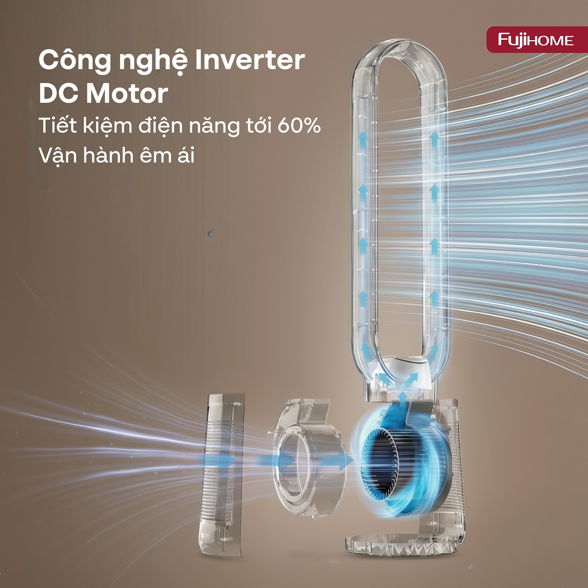 Hình ảnh chi tiết Quạt không cánh lọc không khí HEPA, ra lệnh giọng nói Fujihome LUXURY BF15-HEPA-VOICE - Ảnh số 13