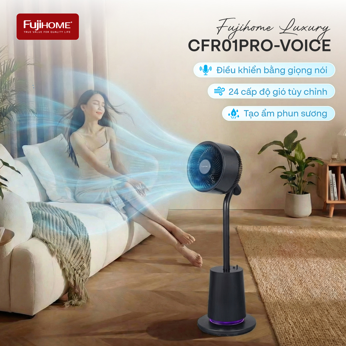 Hình ảnh chi tiết Quạt tuần hoàn không khí điều khiển bằng giọng nói Fujihome LUXURY CFR01PRO-VOICE - Ảnh số 11