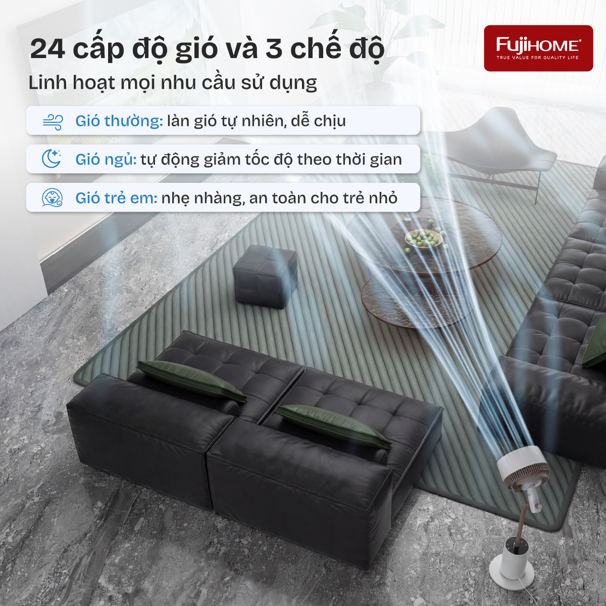 Hình ảnh chi tiết Quạt tuần hoàn không khí điều khiển bằng giọng nói Fujihome LUXURY CFR01PRO-VOICE - Ảnh số 13