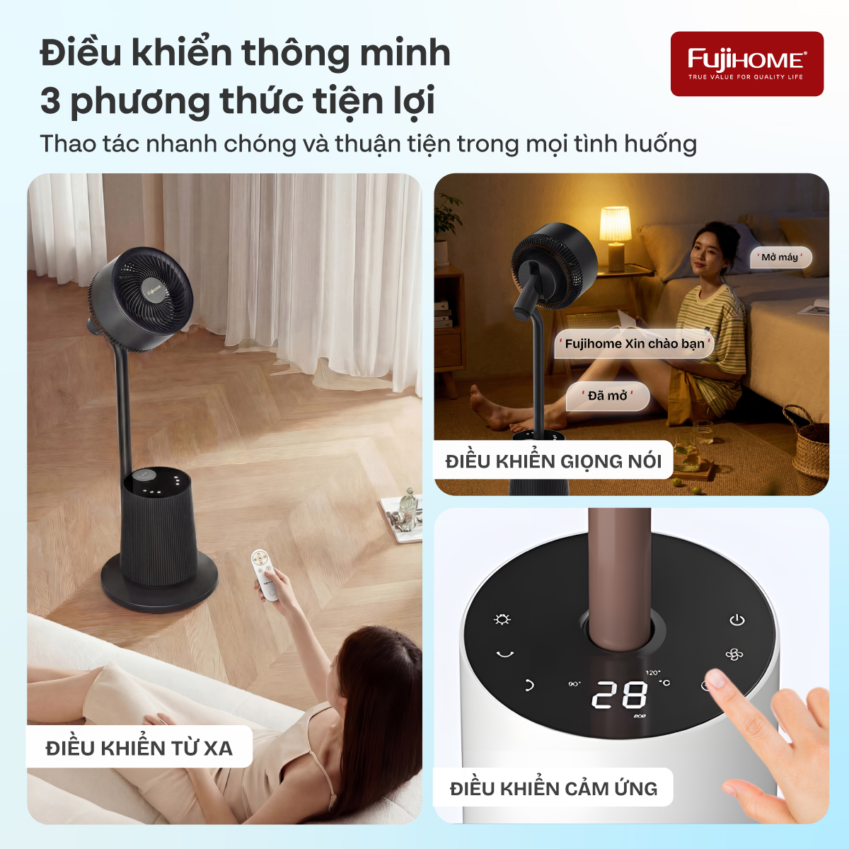 Hình ảnh chi tiết Quạt tuần hoàn không khí điều khiển bằng giọng nói Fujihome LUXURY CFR01PRO-VOICE - Ảnh số 7