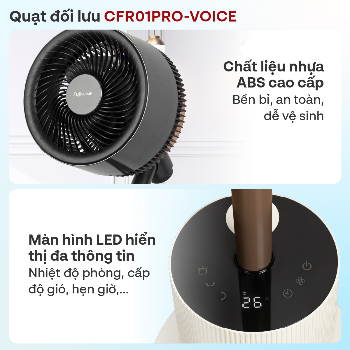 Hình ảnh chi tiết Quạt tuần hoàn không khí điều khiển bằng giọng nói Fujihome LUXURY CFR01PRO-VOICE - Ảnh số 10