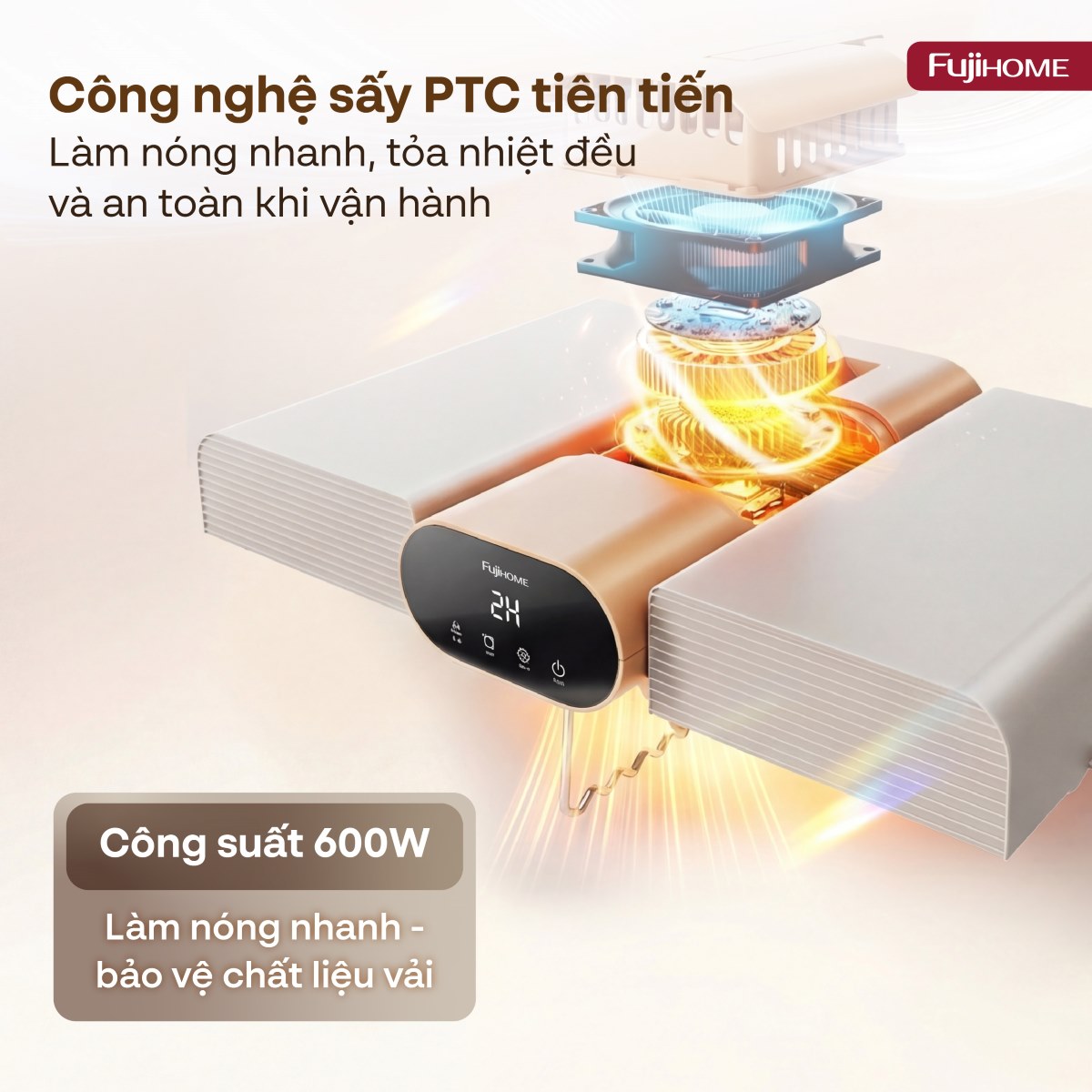 Hình ảnh chi tiết Máy sấy quần áo, khử trùng UV gấp gọn Fujihome FCD16 - Ảnh số 12