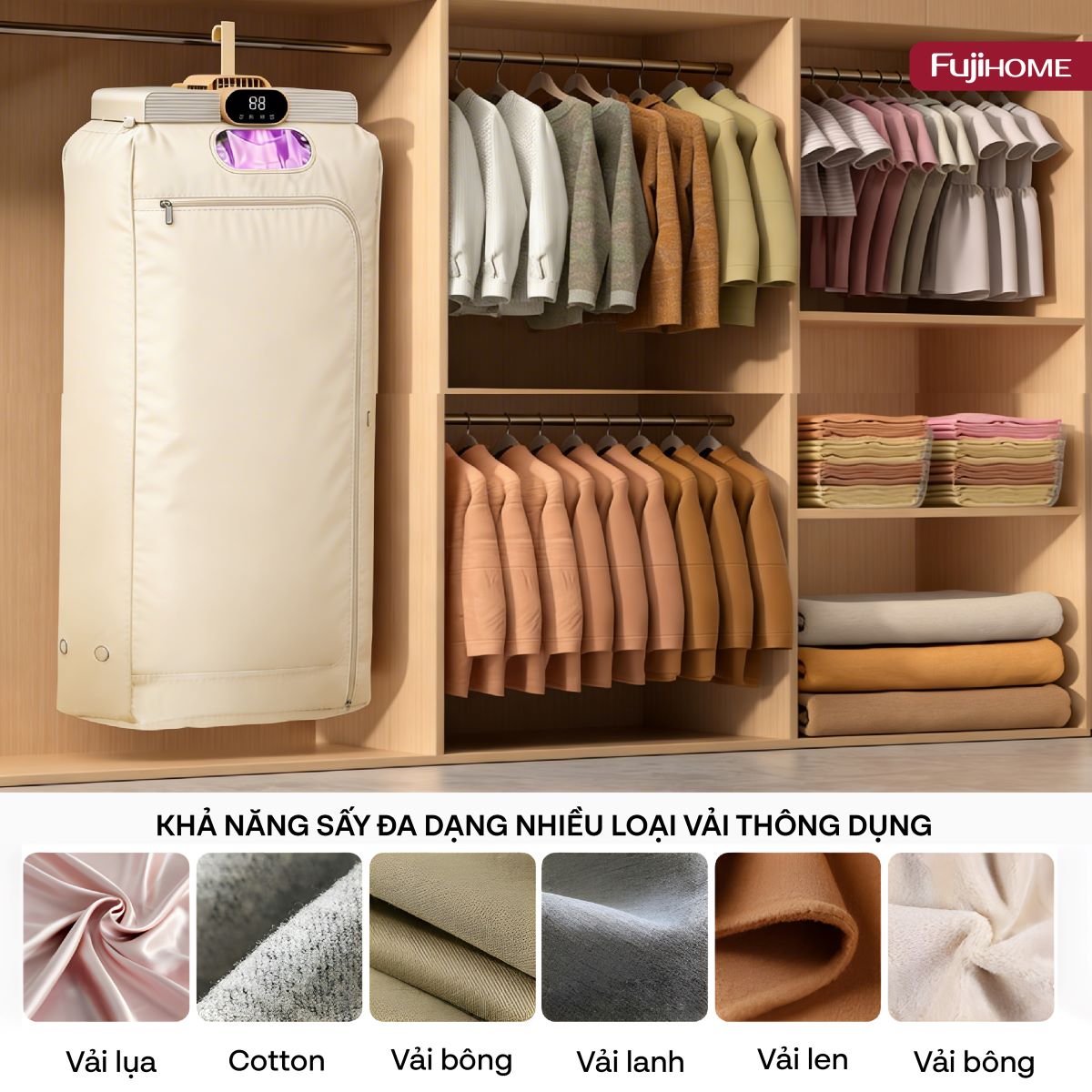 Hình ảnh chi tiết Máy sấy quần áo, khử trùng UV gấp gọn Fujihome FCD16 - Ảnh số 15
