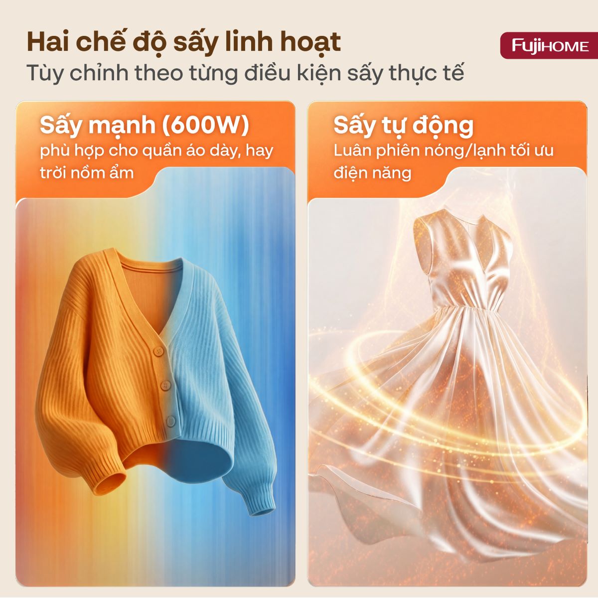Hình ảnh chi tiết Máy sấy quần áo, khử trùng UV gấp gọn Fujihome FCD16 - Ảnh số 2