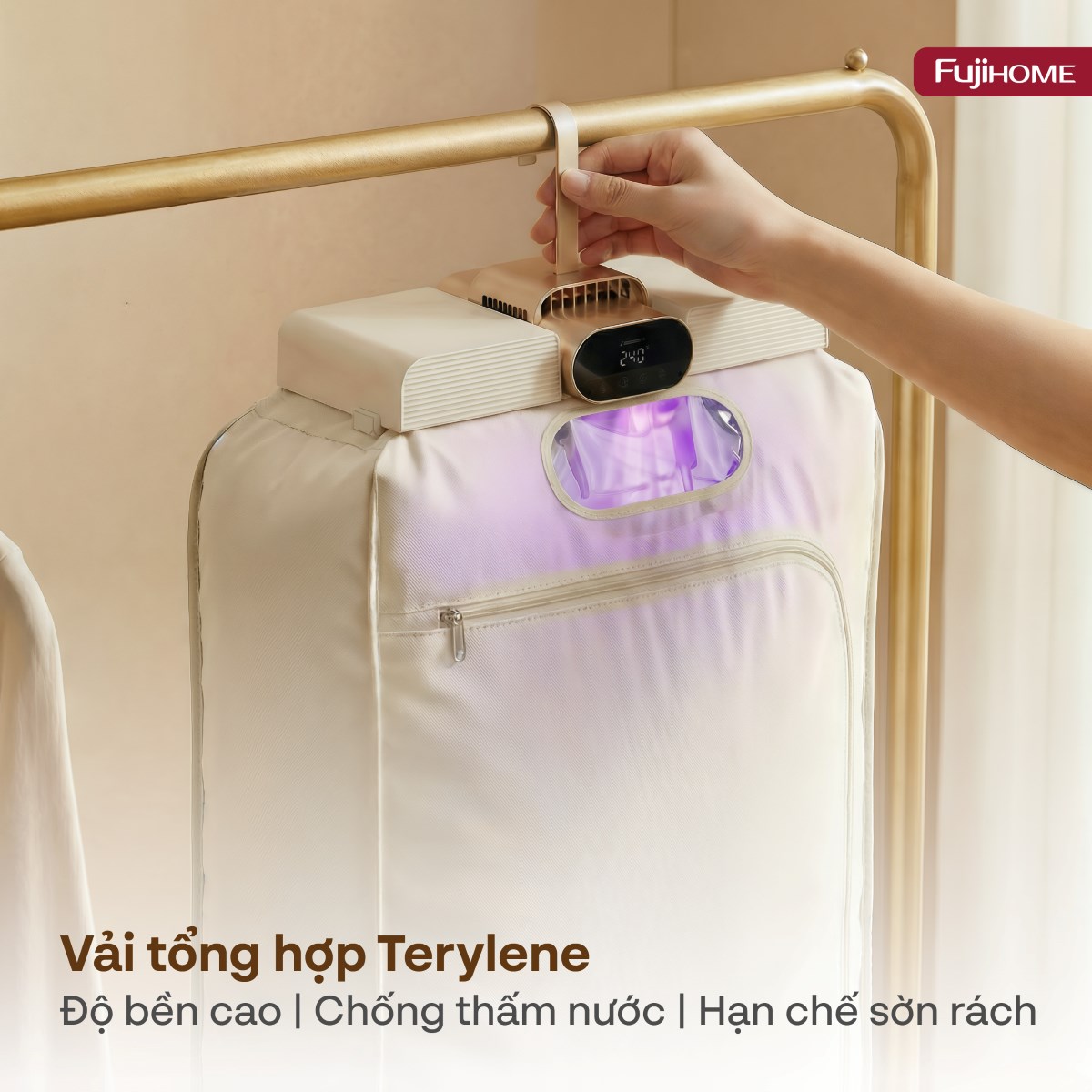 Hình ảnh chi tiết Máy sấy quần áo, khử trùng UV gấp gọn Fujihome FCD16 - Ảnh số 3