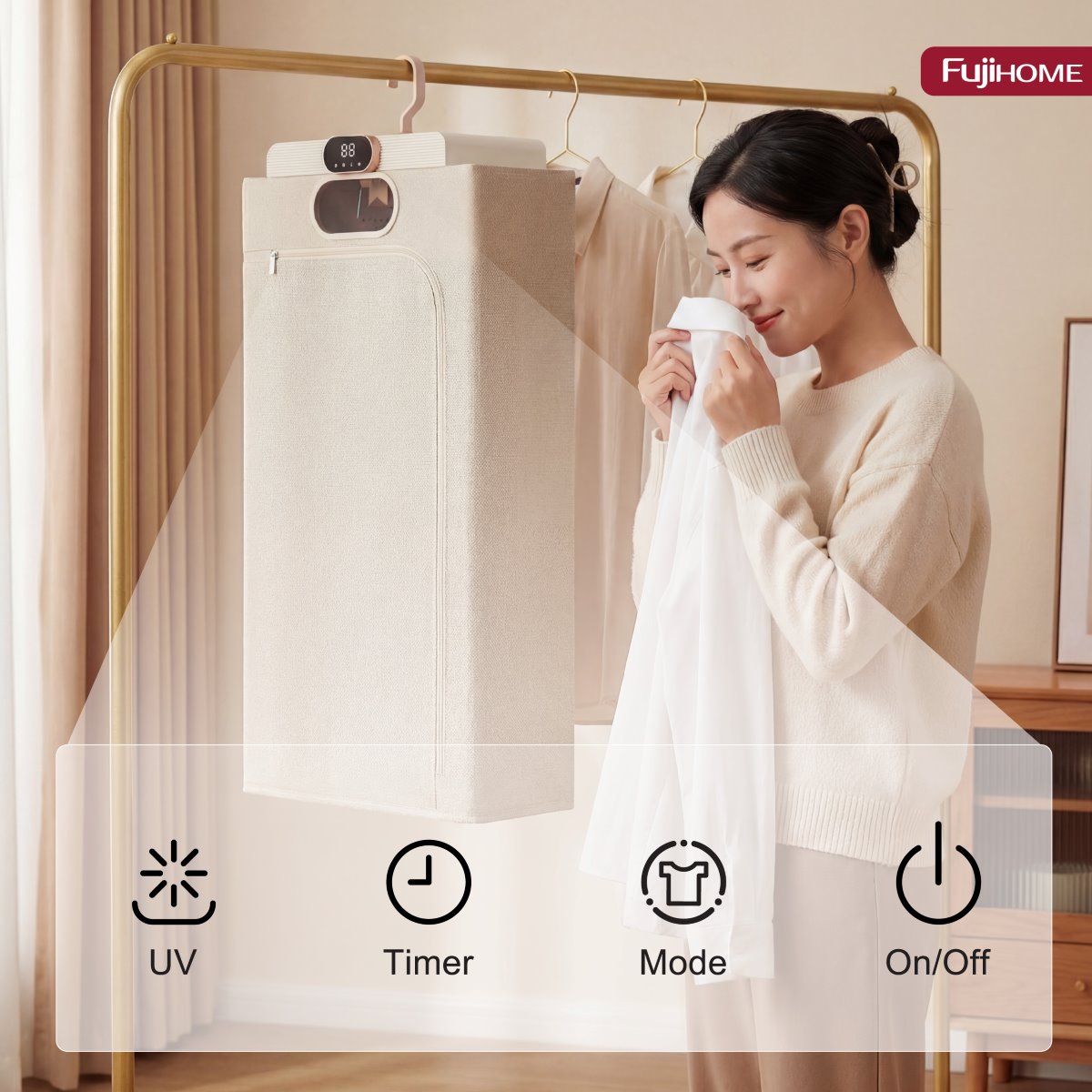 Hình ảnh chi tiết Máy sấy quần áo, khử trùng UV gấp gọn Fujihome FCD16 - Ảnh số 6