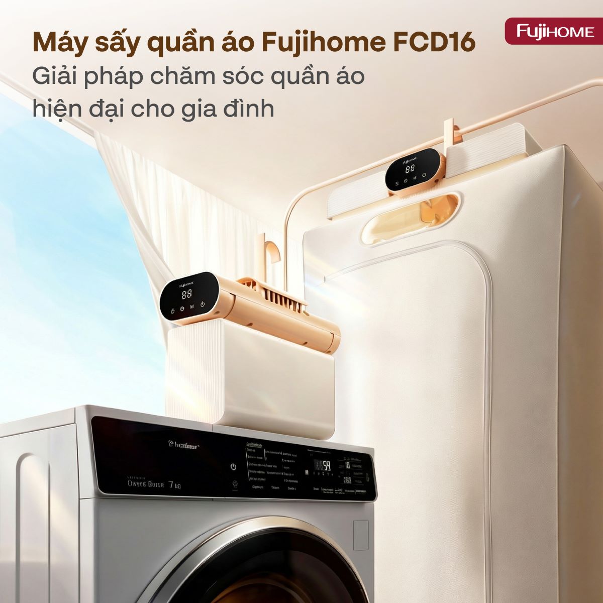 Hình ảnh chi tiết Máy sấy quần áo, khử trùng UV gấp gọn Fujihome FCD16 - Ảnh số 7
