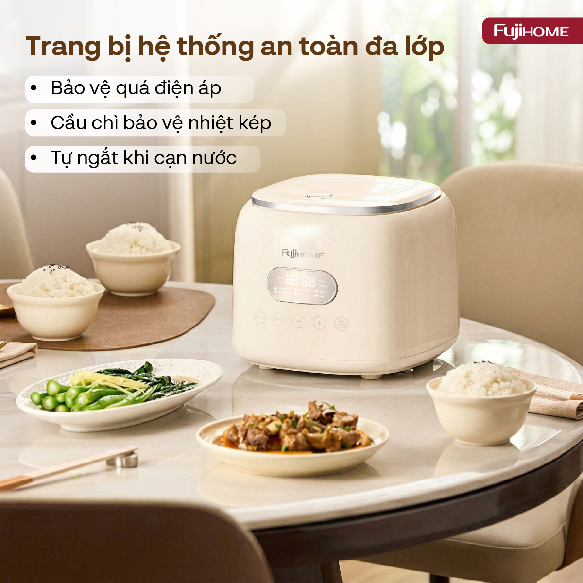 Hình ảnh chi tiết NỒI CƠM ĐIỆN FUJIHOME INOX LOWSUGAR RC10ALS - Ảnh số 12