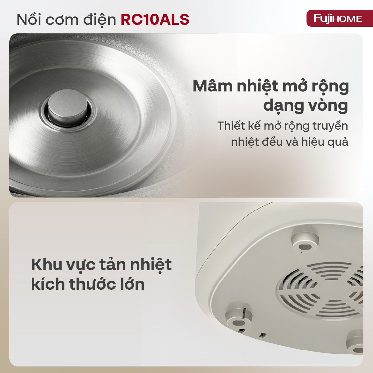 Hình ảnh chi tiết NỒI CƠM ĐIỆN FUJIHOME INOX LOWSUGAR RC10ALS - Ảnh số 15