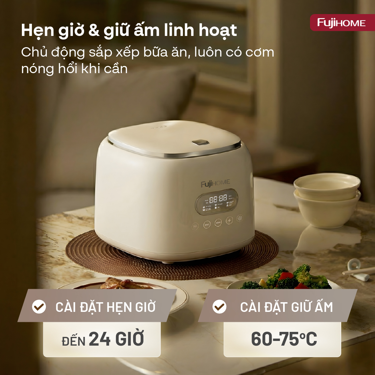Hình ảnh chi tiết NỒI CƠM ĐIỆN FUJIHOME INOX LOWSUGAR RC10ALS - Ảnh số 16