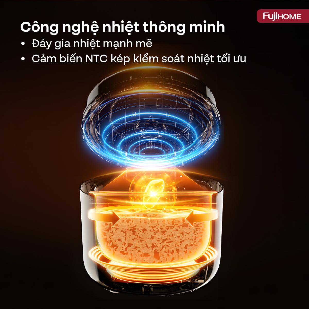 Hình ảnh chi tiết NỒI CƠM ĐIỆN FUJIHOME INOX LOWSUGAR RC10ALS - Ảnh số 4