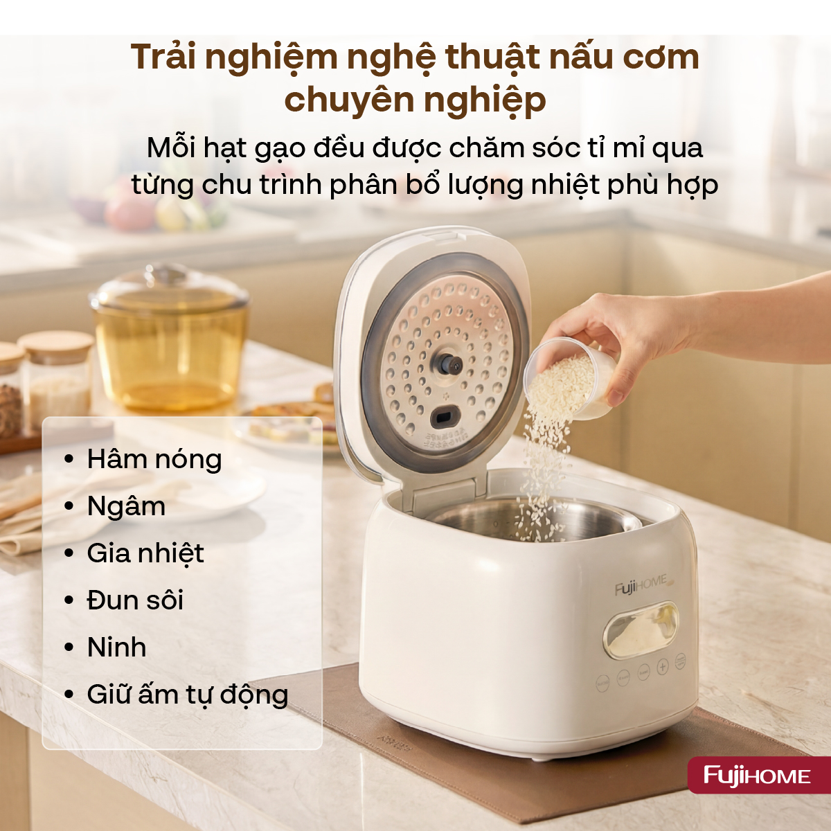 Hình ảnh chi tiết NỒI CƠM ĐIỆN FUJIHOME INOX LOWSUGAR RC10ALS - Ảnh số 8