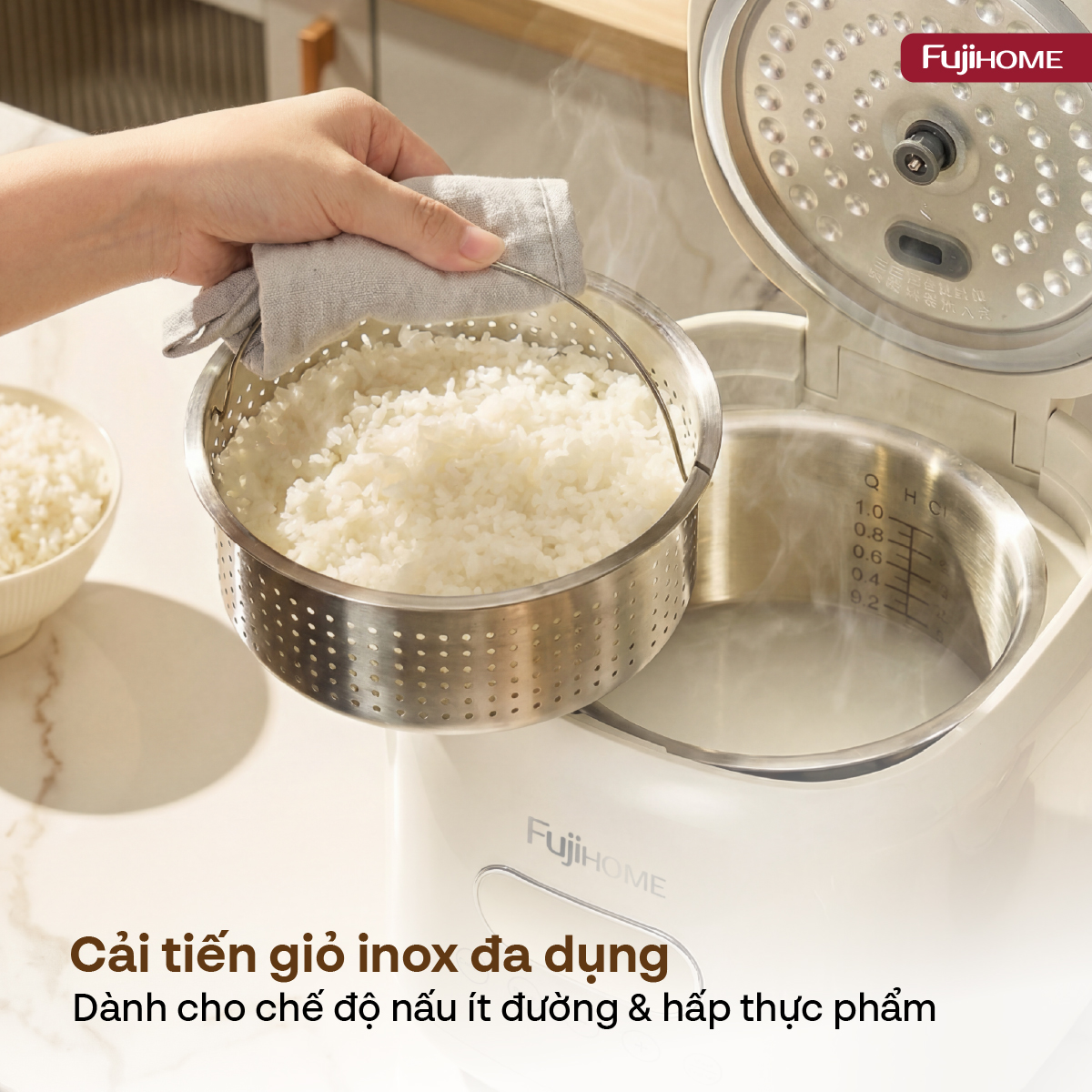 Hình ảnh chi tiết NỒI CƠM ĐIỆN FUJIHOME INOX LOWSUGAR RC10ALS - Ảnh số 9