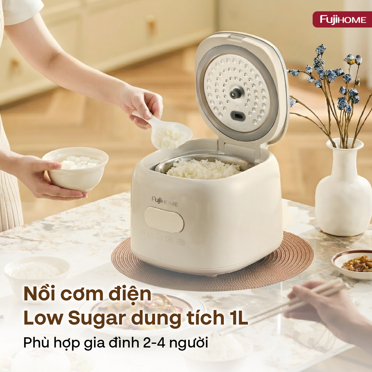 Hình ảnh chi tiết NỒI CƠM ĐIỆN FUJIHOME INOX LOWSUGAR RC10ALS - Ảnh số 10