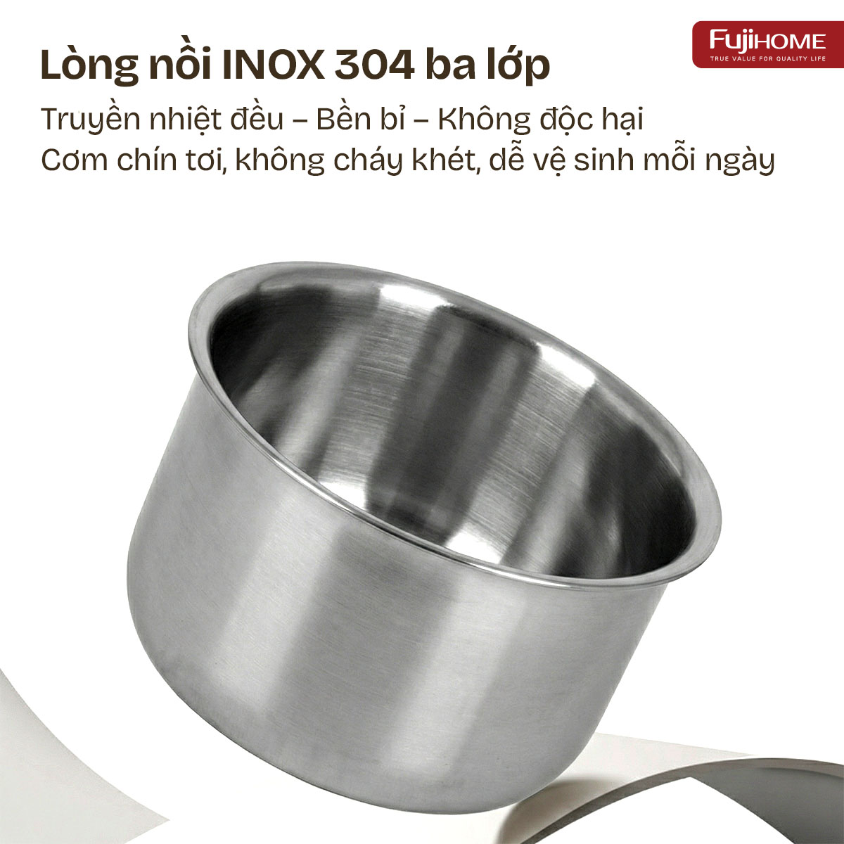 Hình ảnh chi tiết NỒI CƠM ĐIỆN FUJIHOME INOX LOWSUGAR RC10BLS - Ảnh số 11