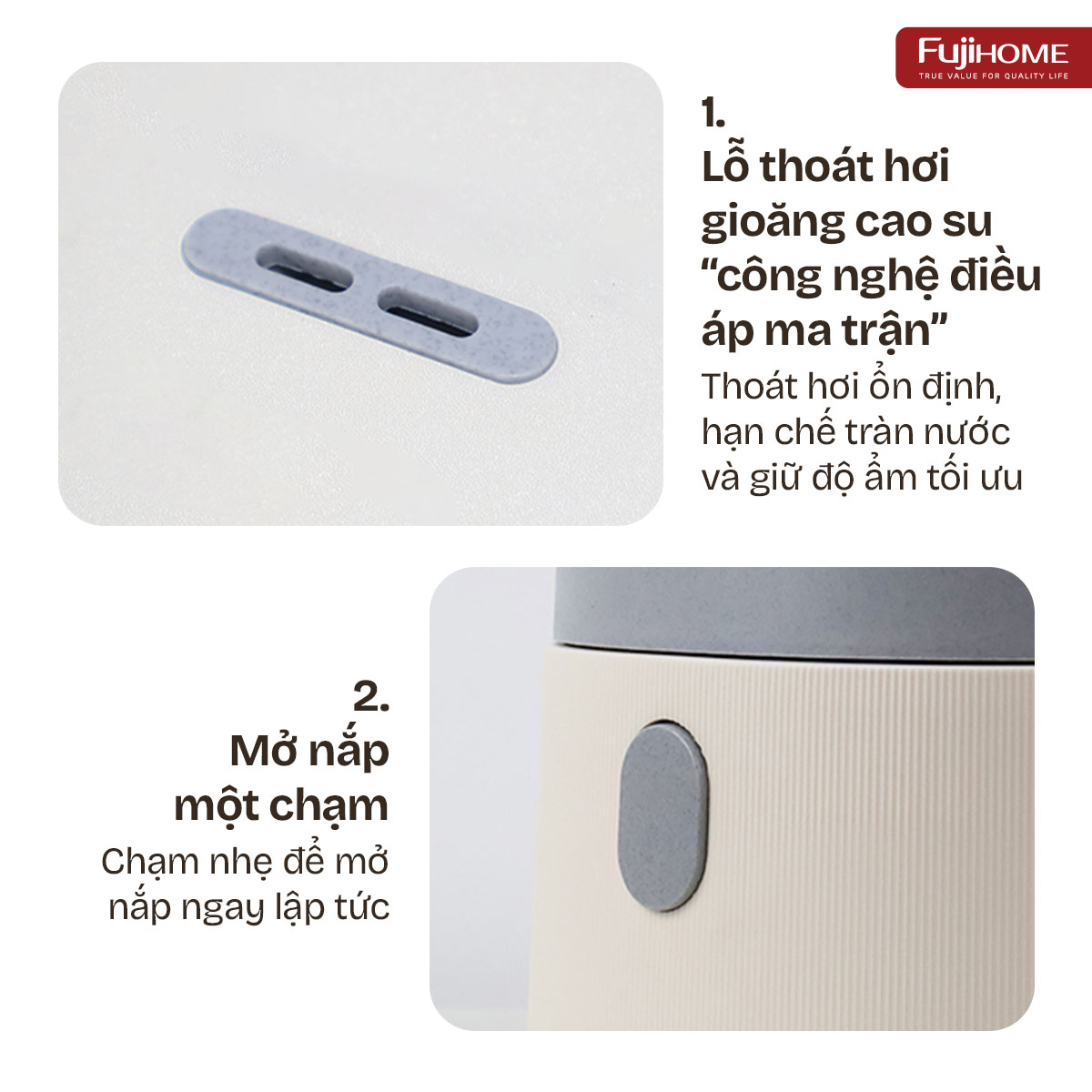 Hình ảnh chi tiết NỒI CƠM ĐIỆN FUJIHOME INOX LOWSUGAR RC10BLS - Ảnh số 14