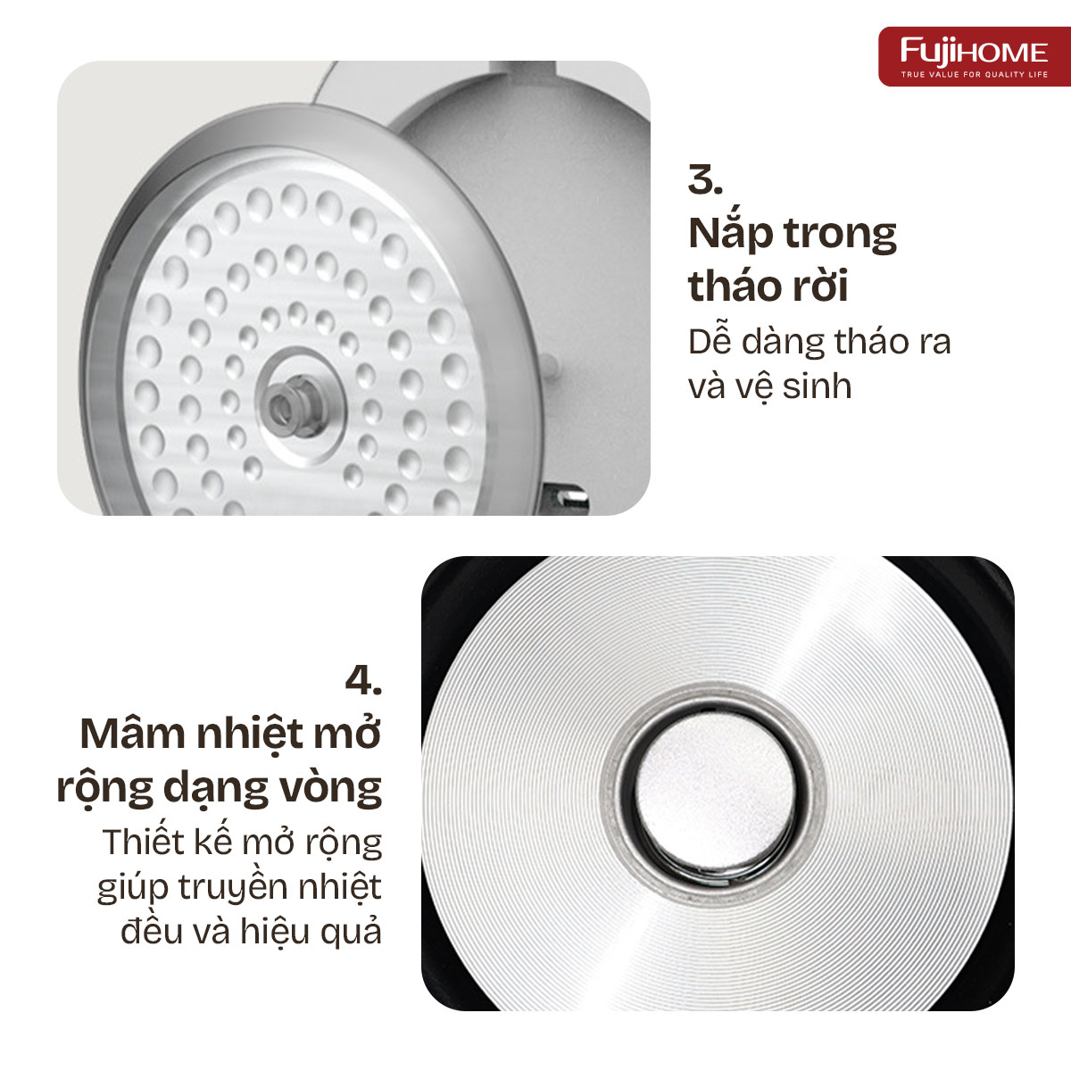 Hình ảnh chi tiết NỒI CƠM ĐIỆN FUJIHOME INOX LOWSUGAR RC10BLS - Ảnh số 15
