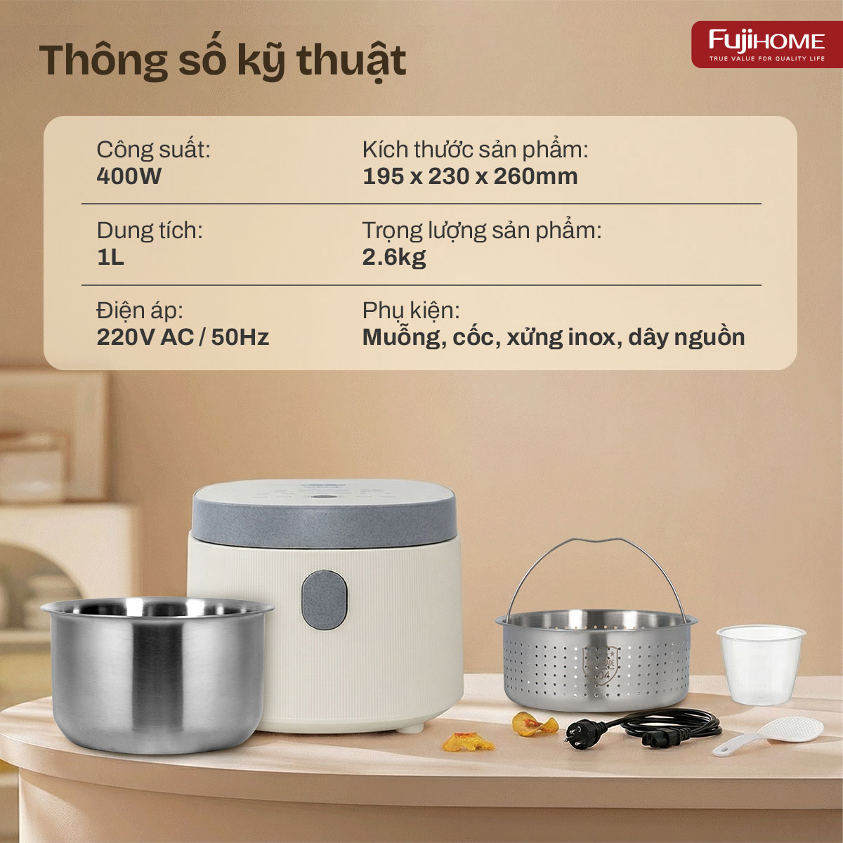 Hình ảnh chi tiết NỒI CƠM ĐIỆN FUJIHOME INOX LOWSUGAR RC10BLS - Ảnh số 17