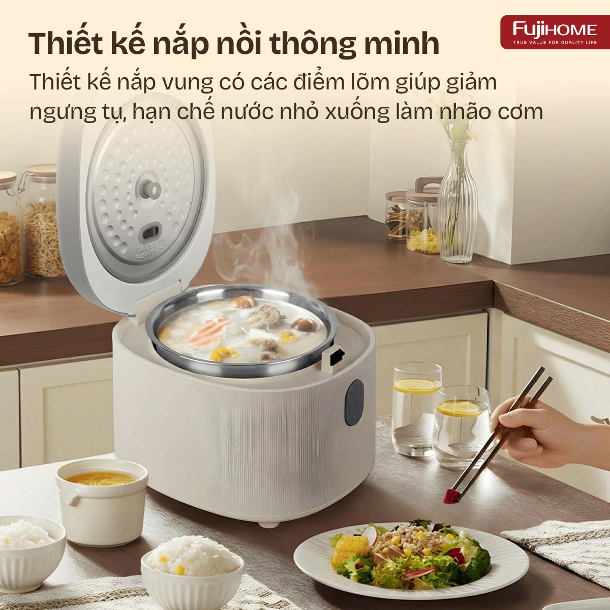 Hình ảnh chi tiết NỒI CƠM ĐIỆN FUJIHOME INOX LOWSUGAR RC10BLS - Ảnh số 2