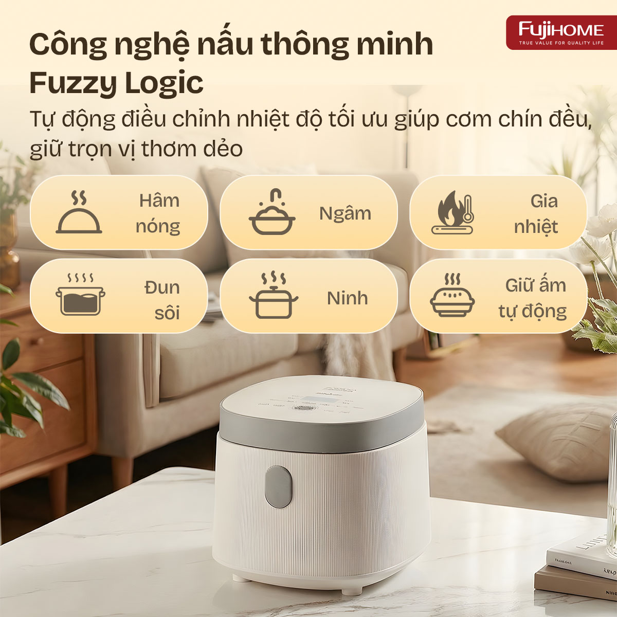 Hình ảnh chi tiết NỒI CƠM ĐIỆN FUJIHOME INOX LOWSUGAR RC10BLS - Ảnh số 3