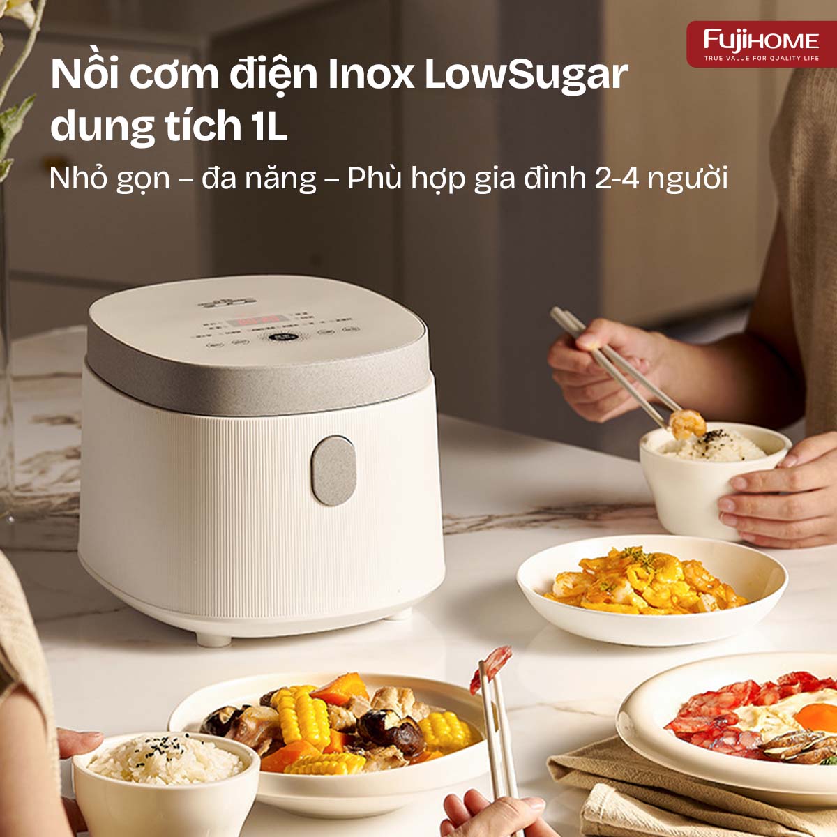 Hình ảnh chi tiết NỒI CƠM ĐIỆN FUJIHOME INOX LOWSUGAR RC10BLS - Ảnh số 7