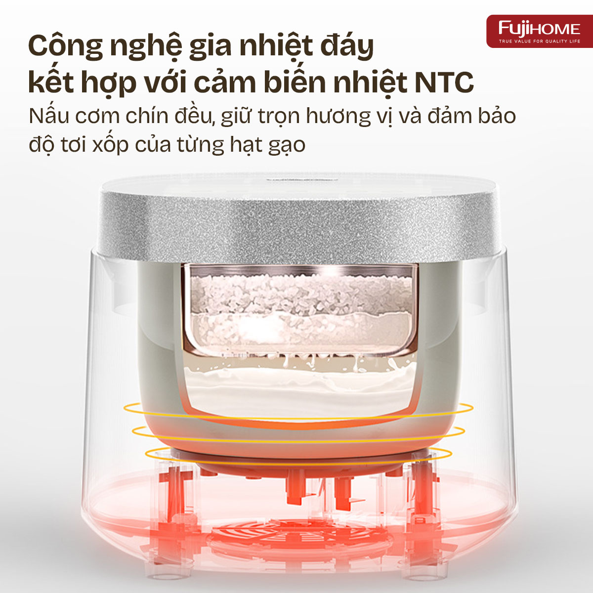 Hình ảnh chi tiết NỒI CƠM ĐIỆN FUJIHOME INOX LOWSUGAR RC10BLS - Ảnh số 9