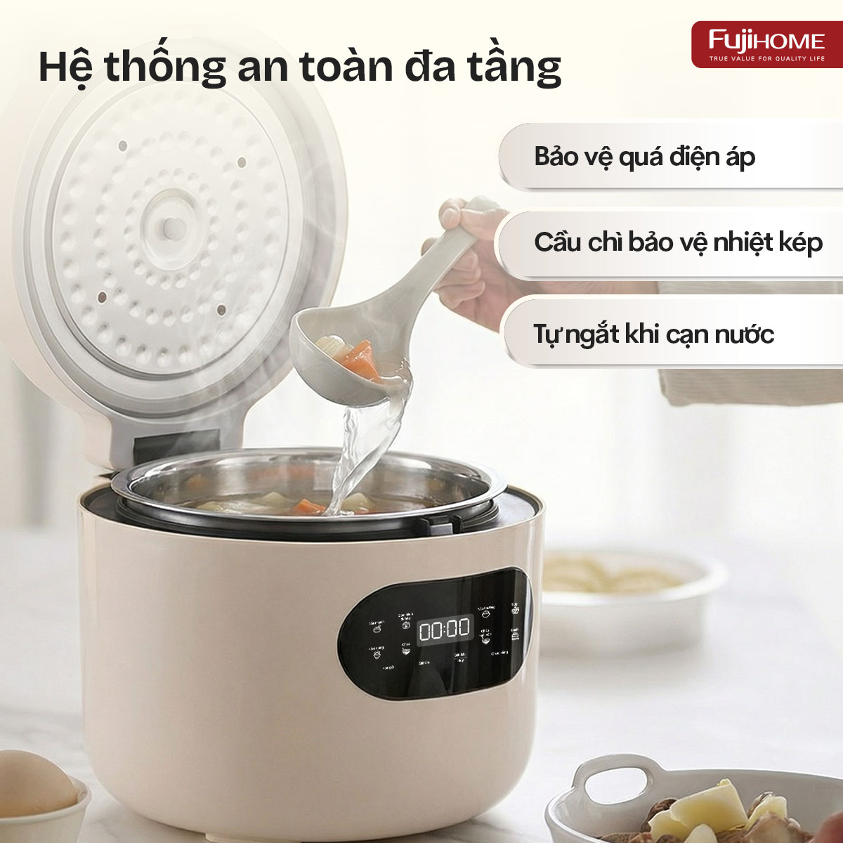 Hình ảnh chi tiết NỒI CƠM ĐIỆN FUJIHOME INOX LOWSUGAR RC12LS - Ảnh số 11