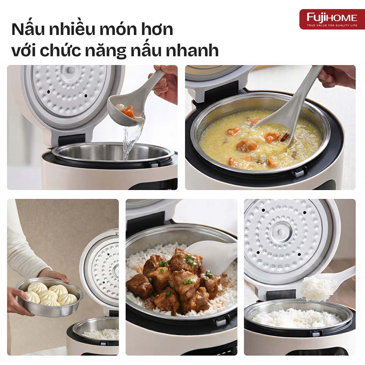 Hình ảnh chi tiết NỒI CƠM ĐIỆN FUJIHOME INOX LOWSUGAR RC12LS - Ảnh số 12