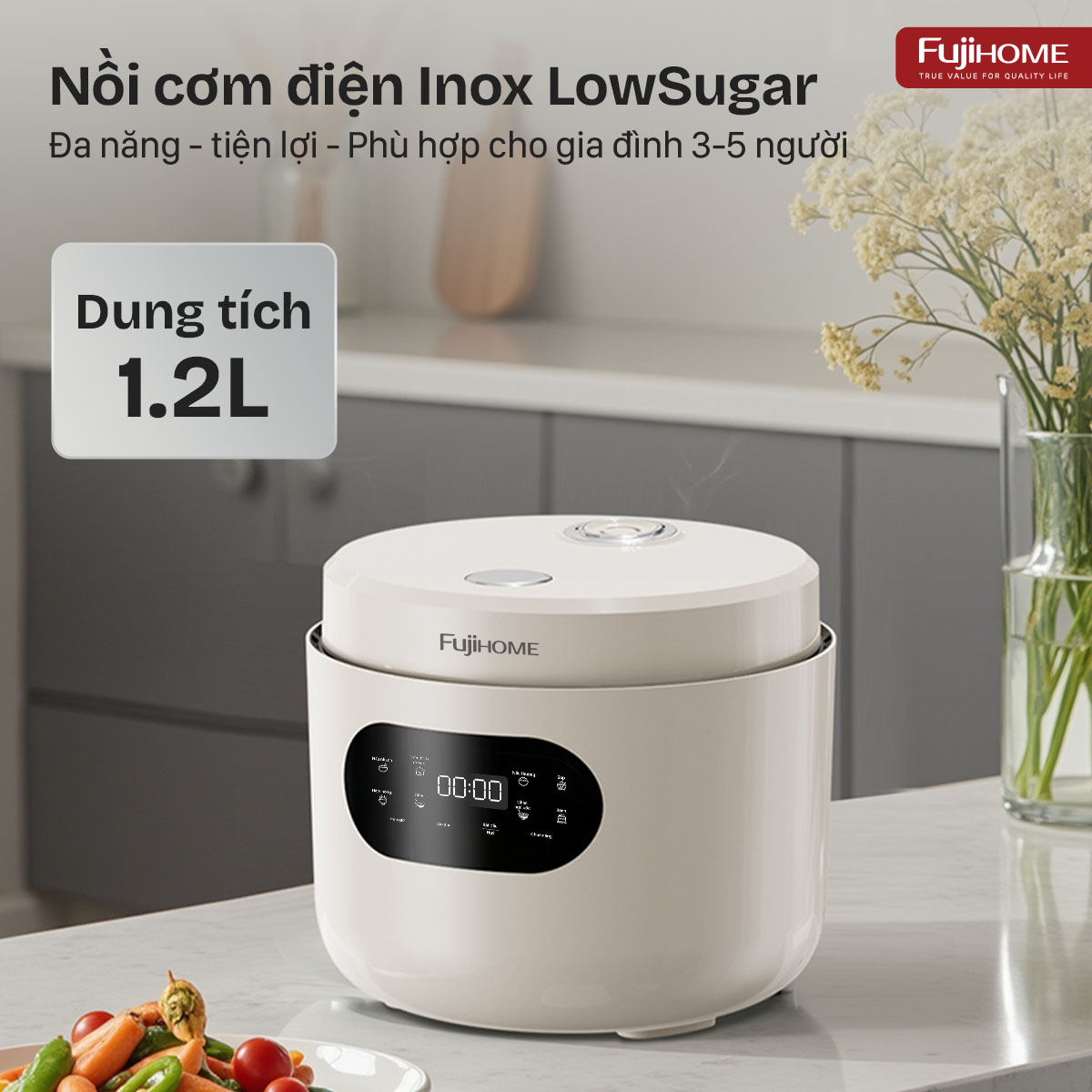 Hình ảnh chi tiết NỒI CƠM ĐIỆN FUJIHOME INOX LOWSUGAR RC12LS - Ảnh số 6