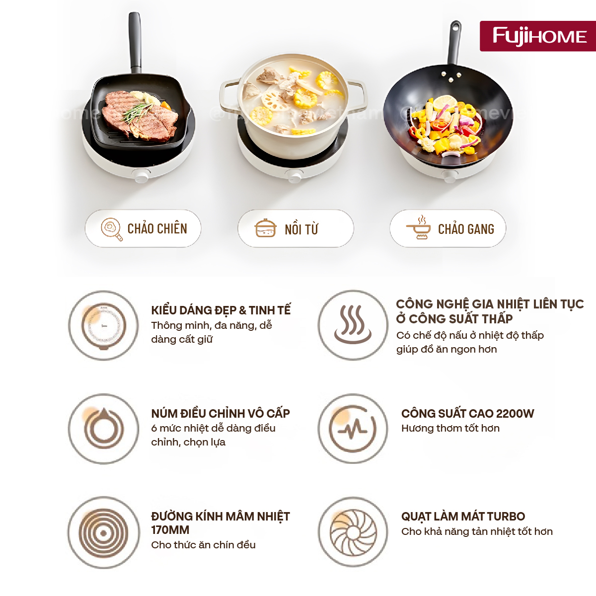 Hình ảnh chi tiết Bếp từ tròn đơn Fujihome IC-H02 - Ảnh số 19