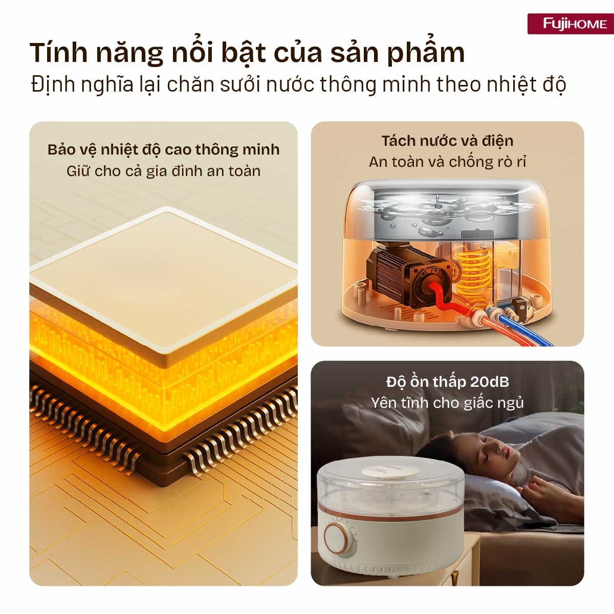Hình ảnh chi tiết Chăn Điện Sưởi ấm bằng nước nóng Fujihome HB1820M - Ảnh số 23