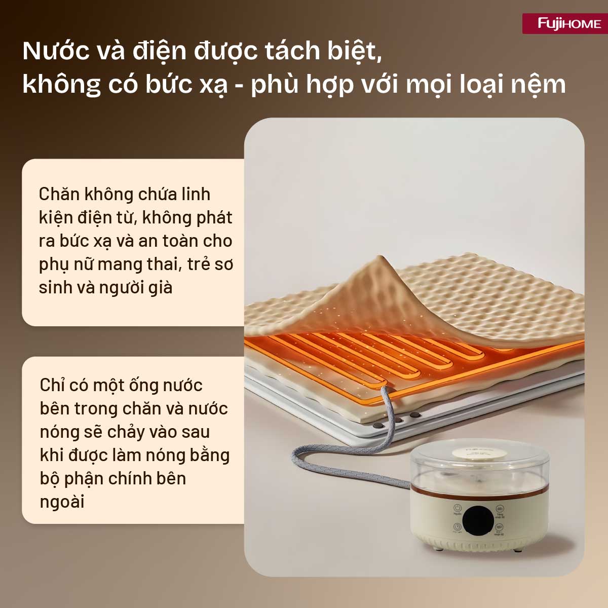 Hình ảnh chi tiết Chăn Điện Sưởi ấm bằng nước nóng Fujihome HB1820E - Ảnh số 20