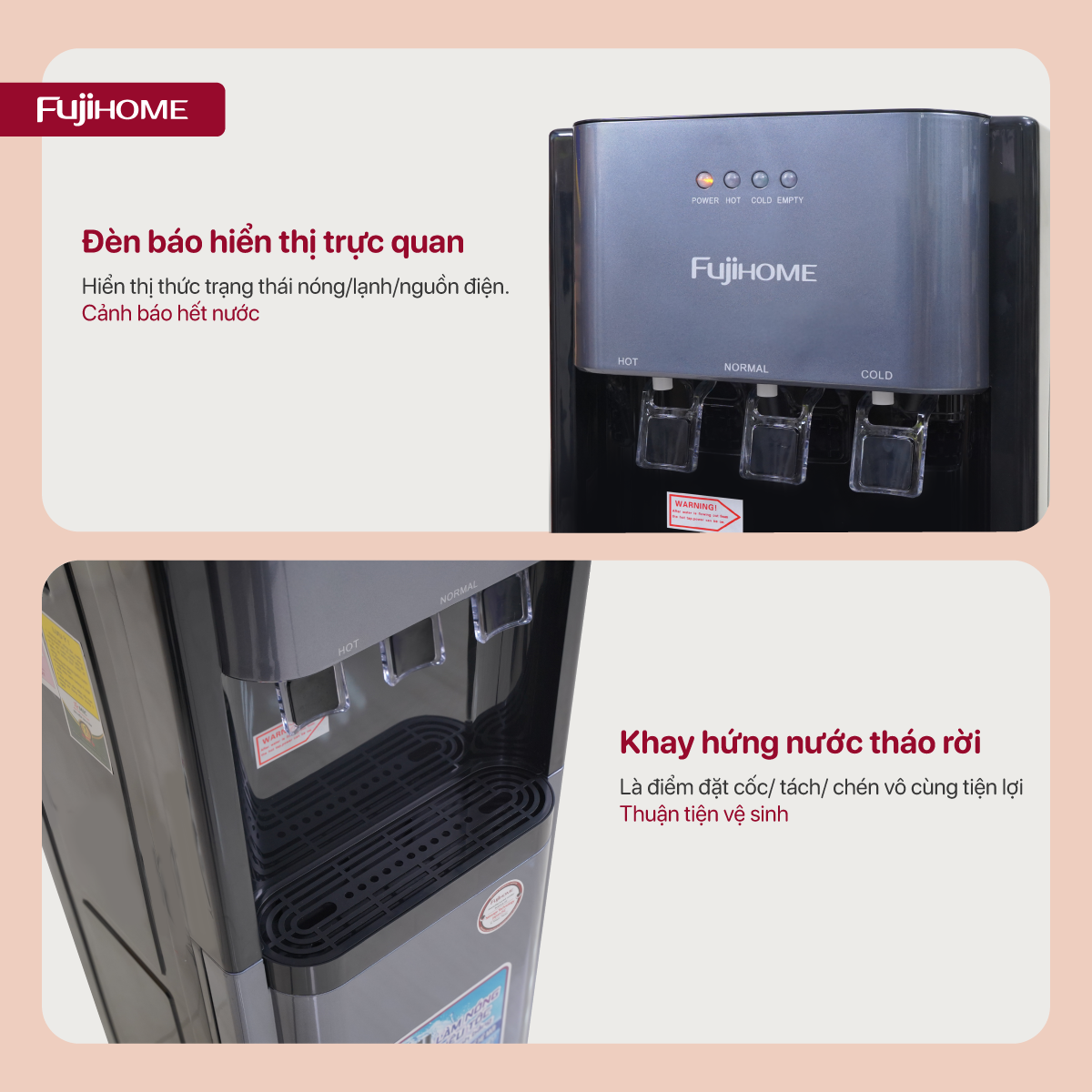 Hình ảnh chi tiết Cây nước nóng lạnh bình âm cao cấp Fujihome WD211UE - Ảnh số 9