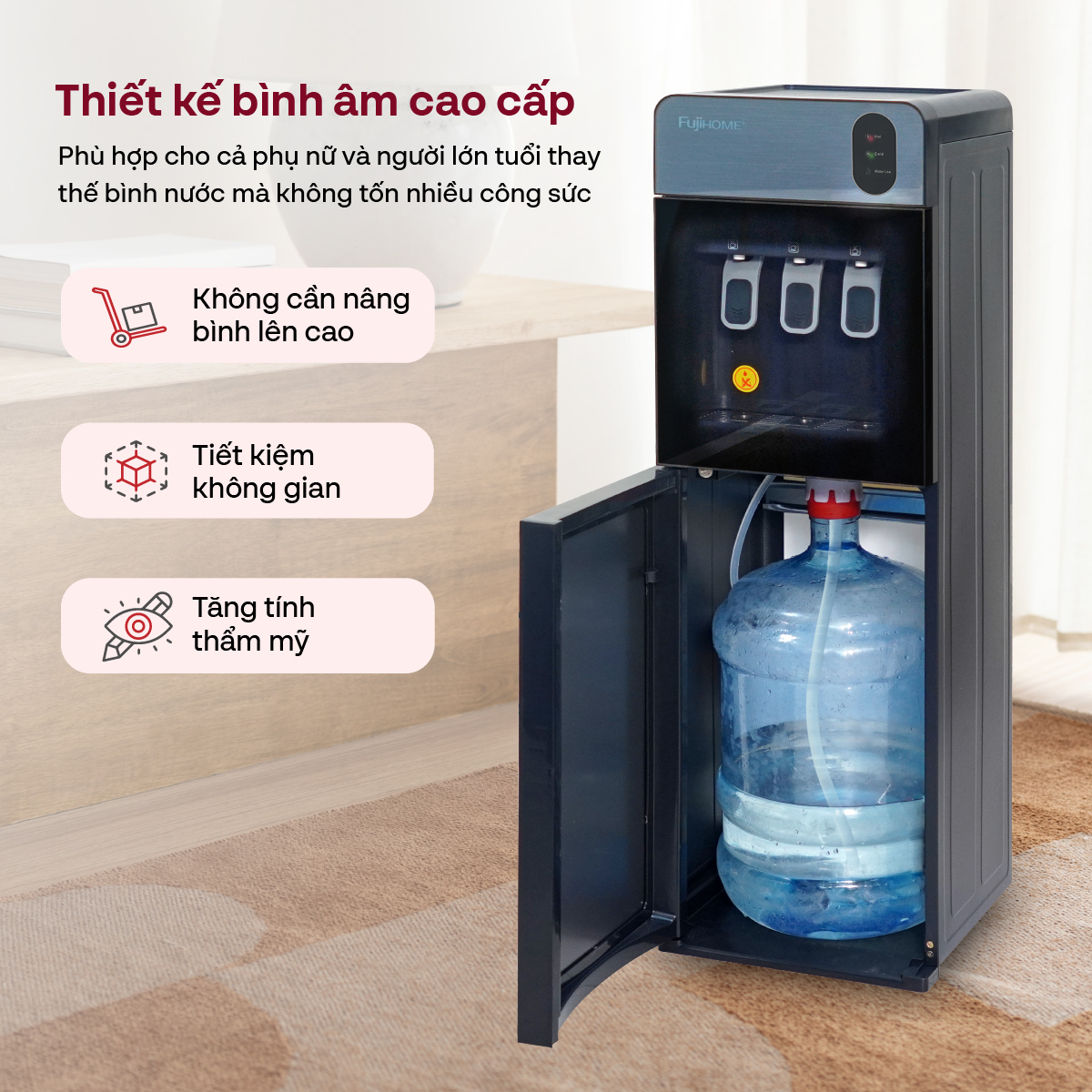 Hình ảnh chi tiết Cây nước nóng lạnh bình âm cao cấp Fujihome WD210UE - Ảnh số 9