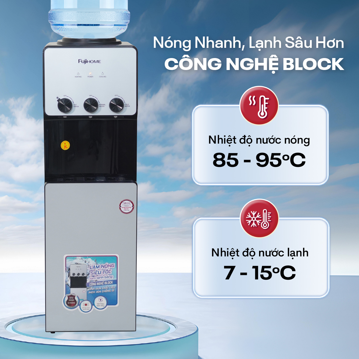 Hình ảnh chi tiết Cây nước nóng lạnh cao cấp Fujihome WD677C - Ảnh số 13