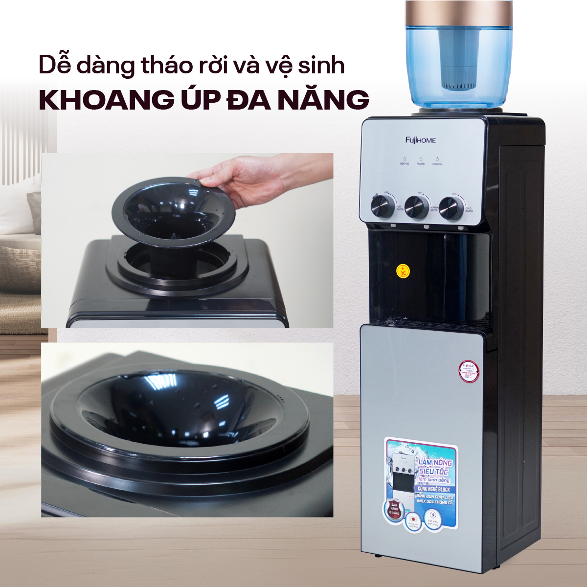 Hình ảnh chi tiết Cây nước nóng lạnh cao cấp Fujihome WD677C - Ảnh số 15