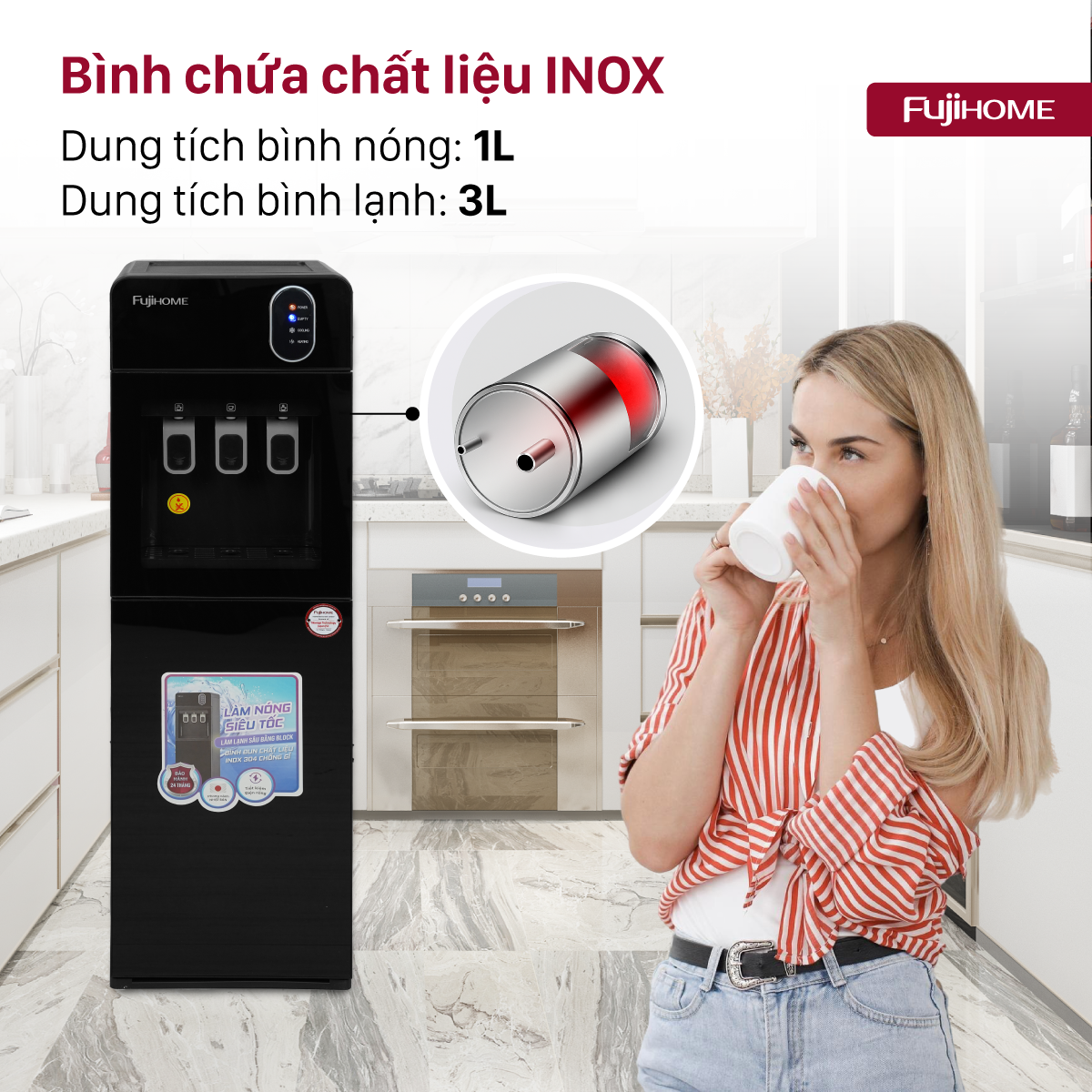 Hình ảnh chi tiết Cây nước nóng lạnh cao cấp Fujihome WD11EC - Ảnh số 13